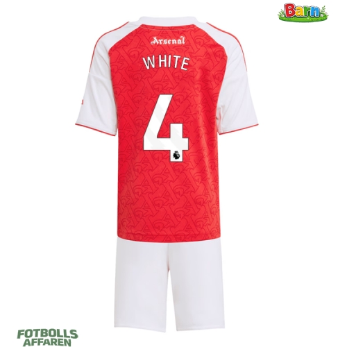 Arsenal Ben White #4 Hemmaställ Barn 2025-26 Kortärmad (+ Korta byxor)